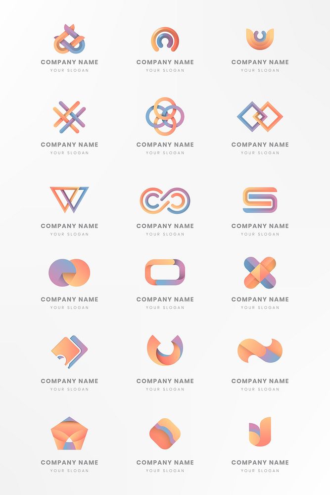 Colorful logo branding design vector set