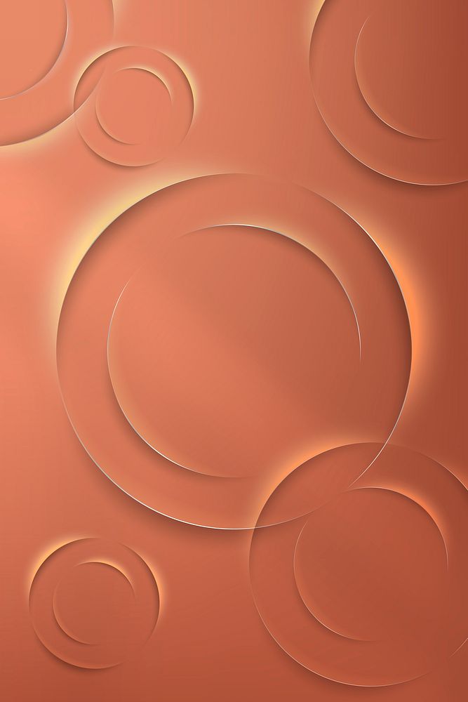 Orange circles with drop shadow pattern background vector