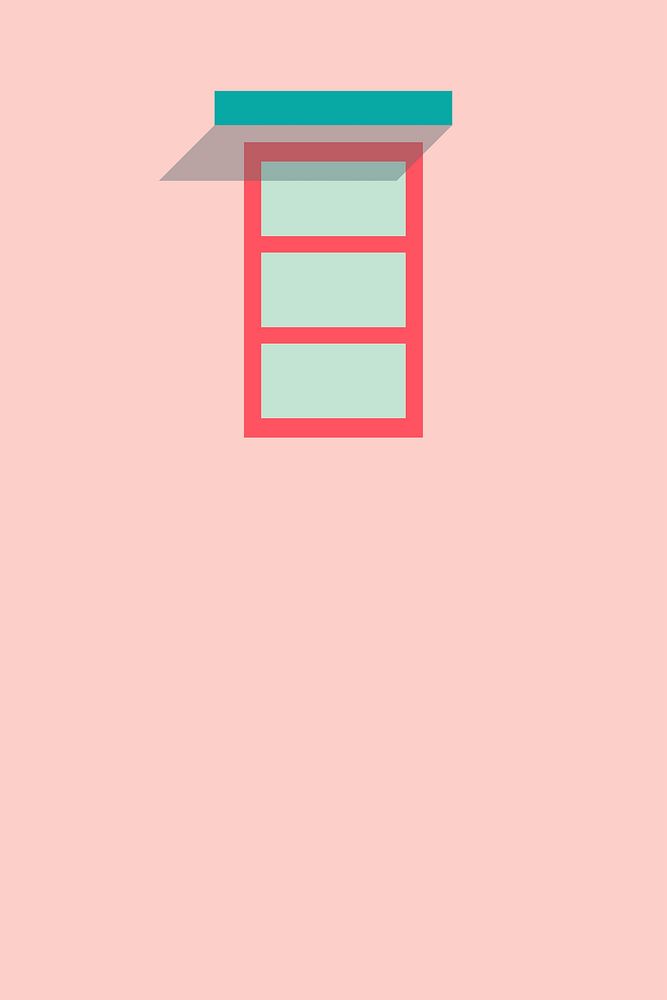Minimal window on a pastell pink wall