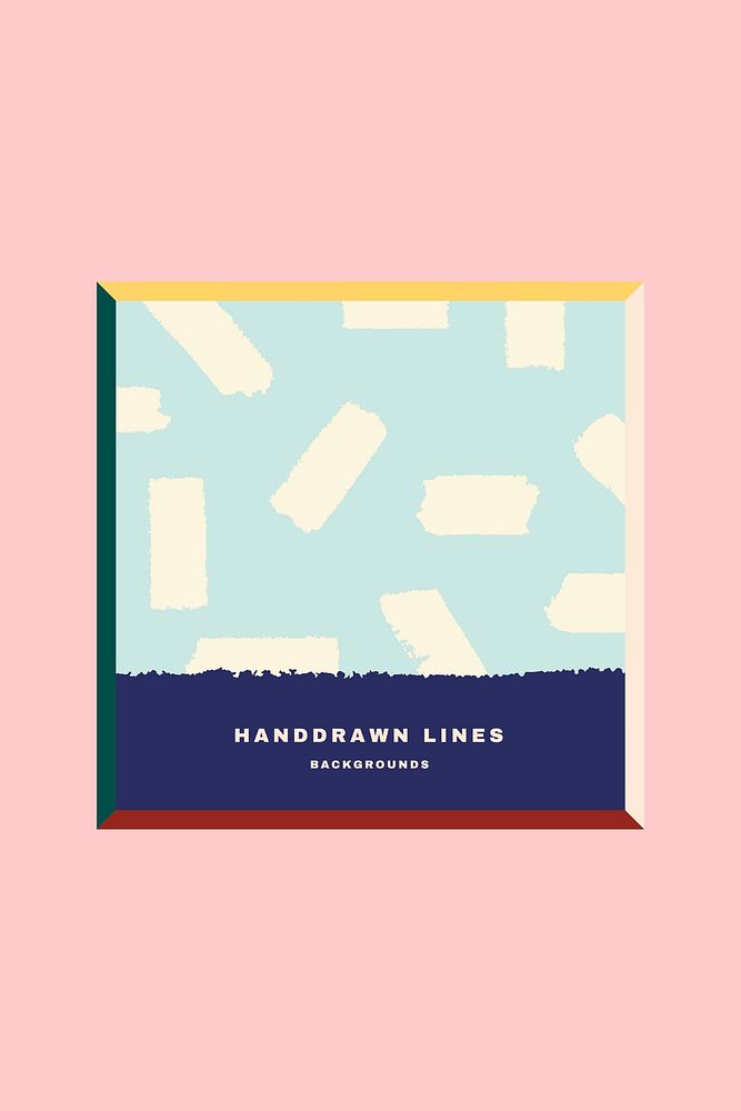 Colorful hand drawn line patterned card vector