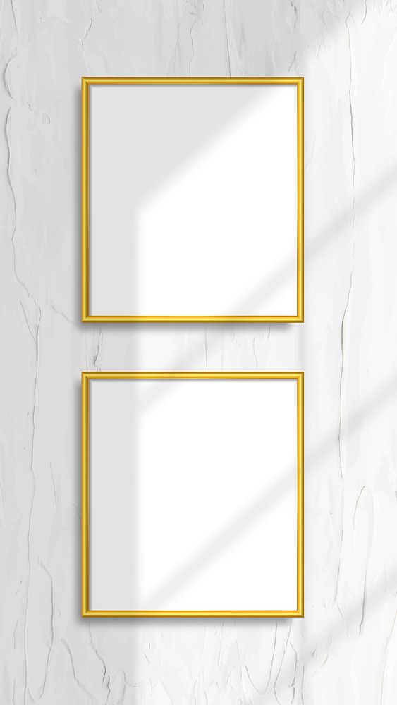 Golden frame on a wall mobile phone wallpaper vector