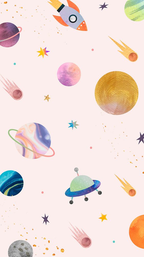 Cute galaxy phone wallpaper, background pattern