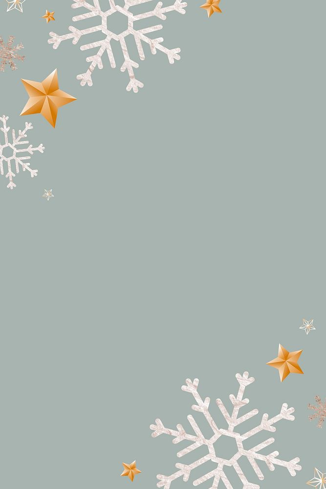 Snowflake patterned on greenish gray background vector