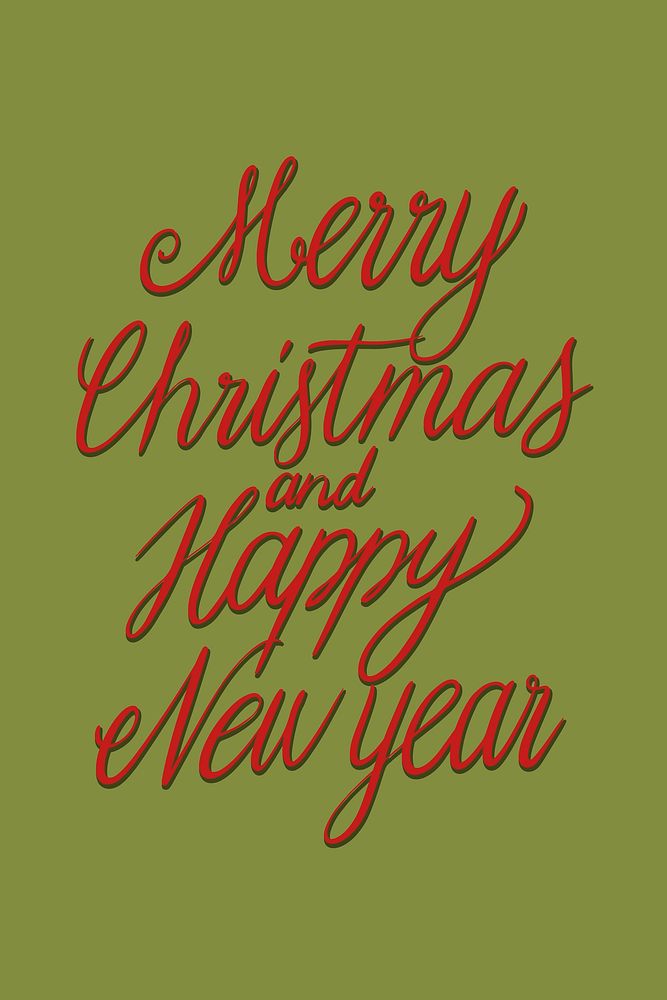 Merry Christmas and Happy new year card design vector