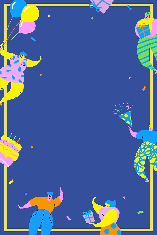 Friends celebrating a birthday party background vector