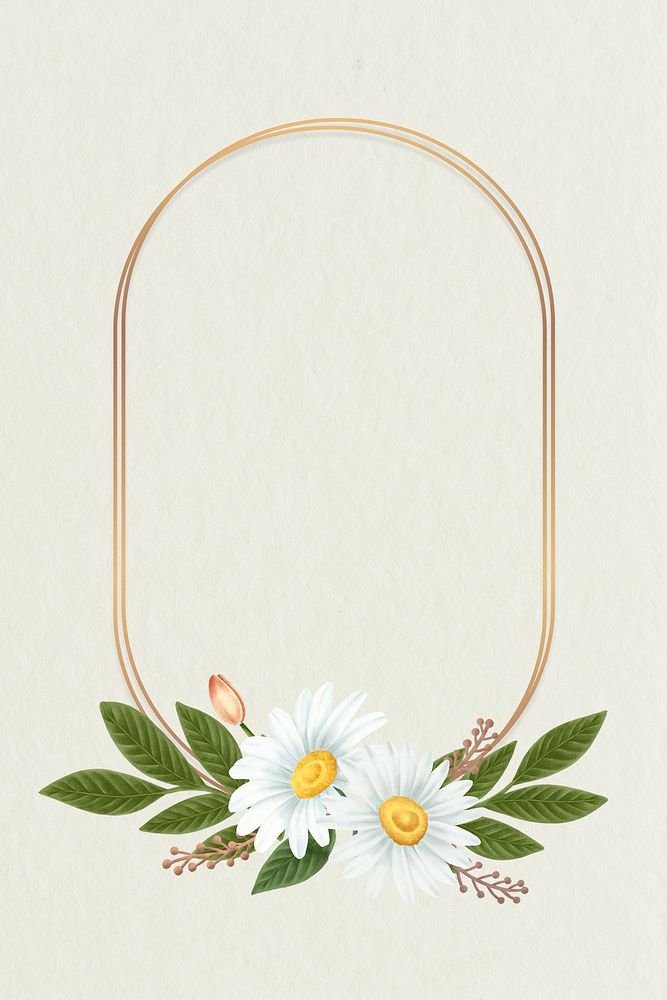 Floral frame template design mobile phone wallpaper illustration