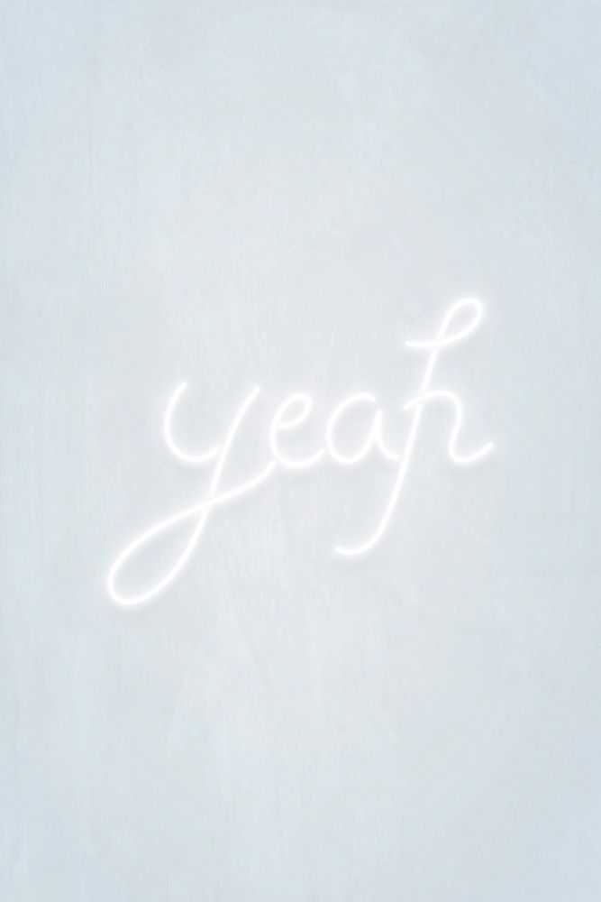 White yeah neon word vector