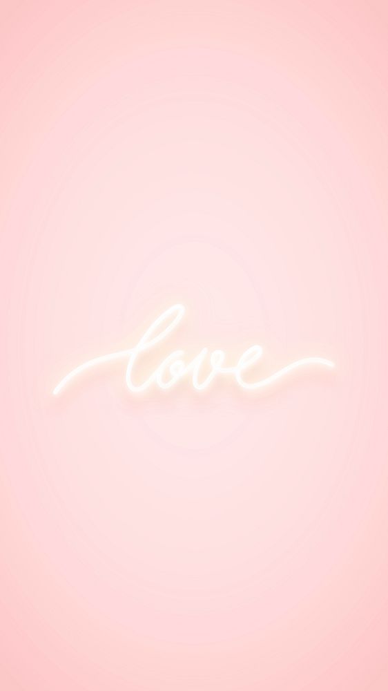 Love neon word on pink background vector