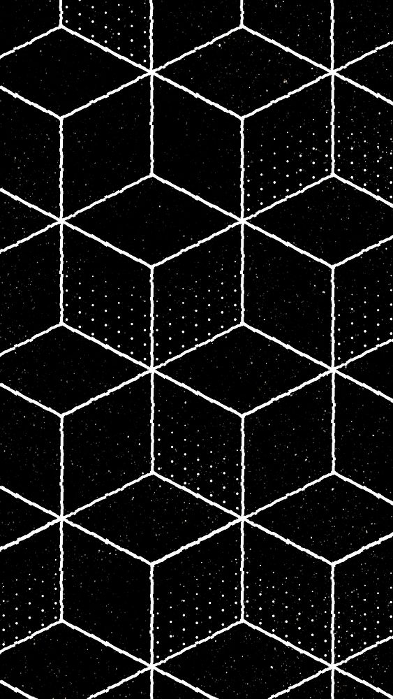 Seamless 3D geometric cubic pattern on a black background vector 