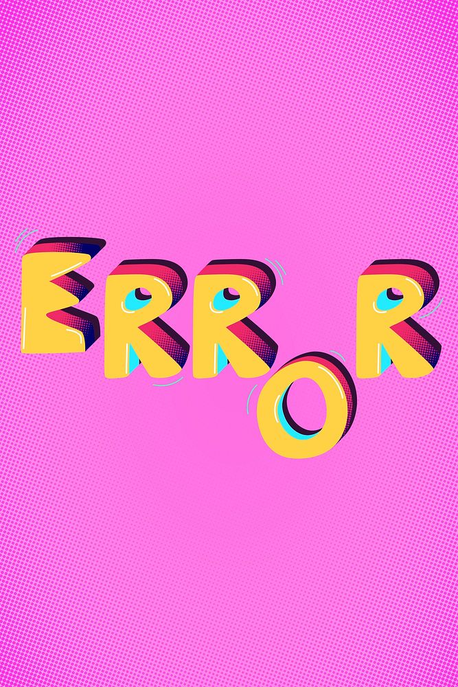 Error funky text word typography vector