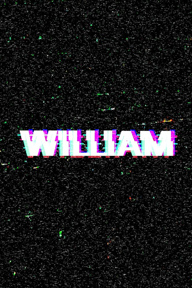 William name typography glitch effect
