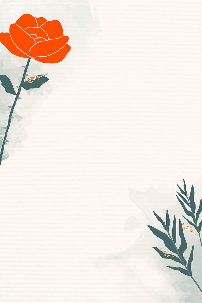 Rose and leaves vector minimal background