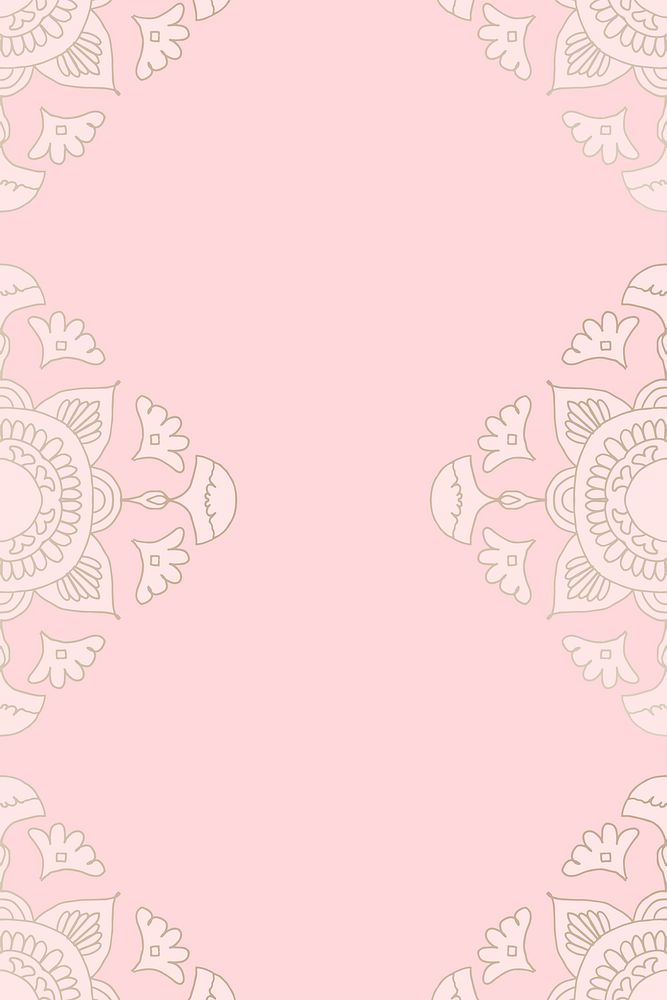 Diwali Indian mandala pink background vector