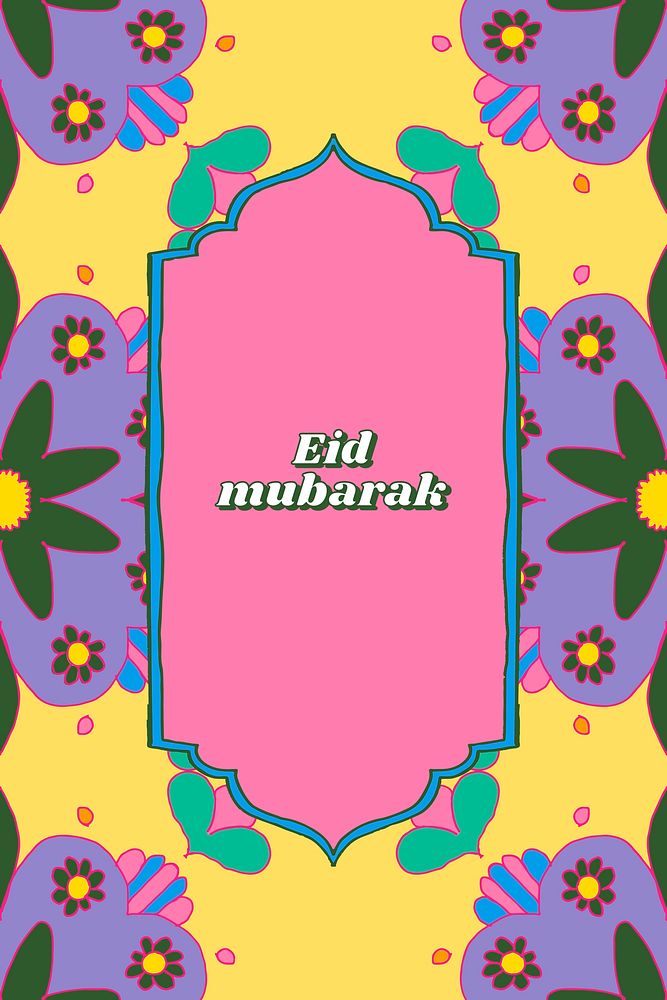 Eid mubarak social template vector