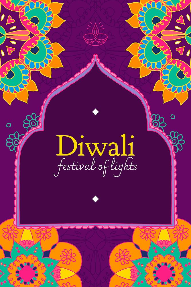 Diwali festival of lights template vector