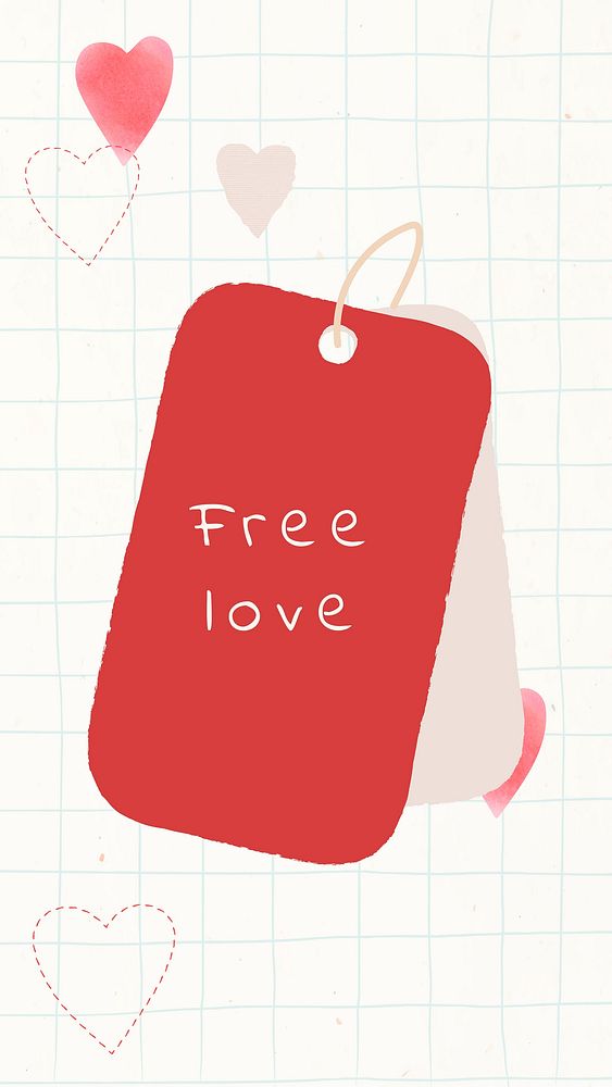 Free love template vector for social media story