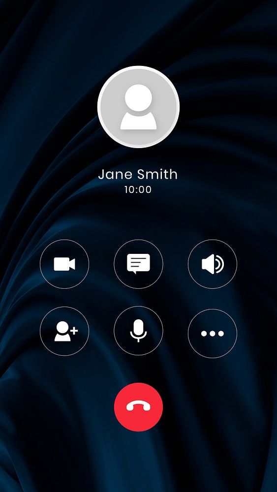 Smartphone call interface template psd ongoing call screen