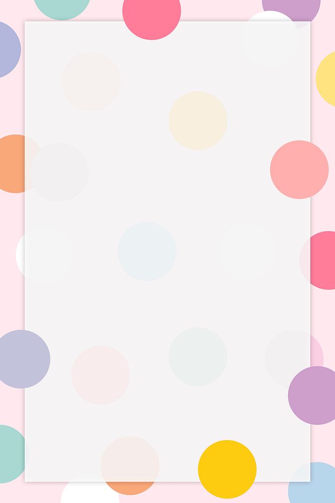 Pastel polka dot frame psd cute pastel pattern