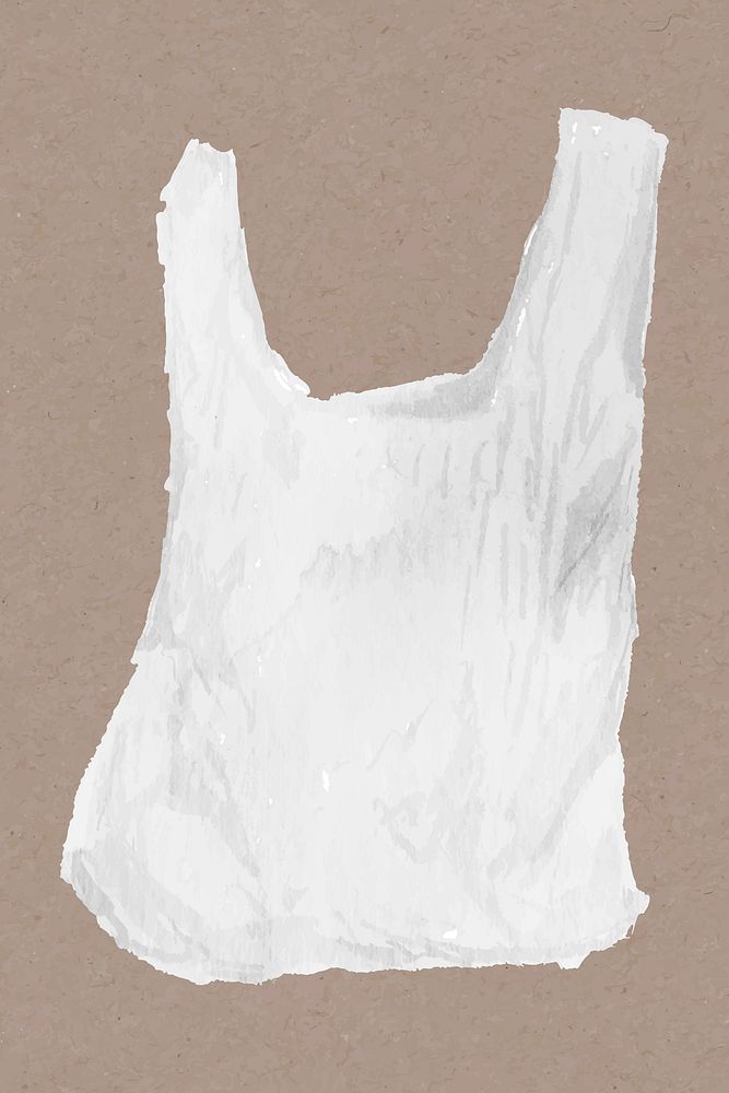 Plastic bag design element vector in watercolor illustration