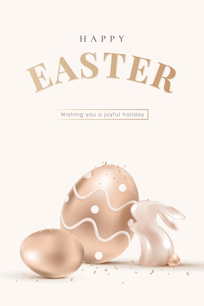 Happy Easter editable template vector with eggs and greetings holidays celebration social banner