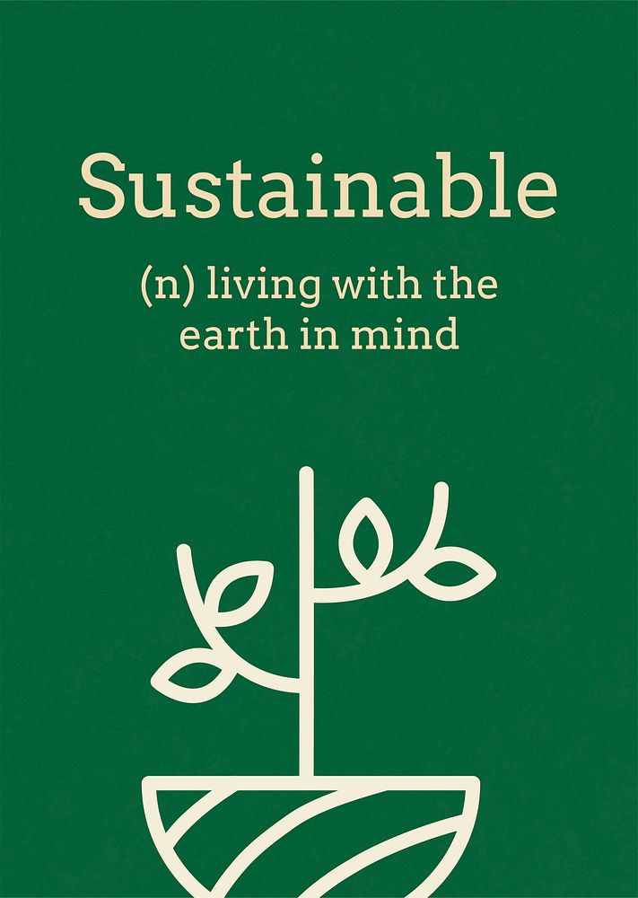 Sustainability poster template vector with text text in earth tone