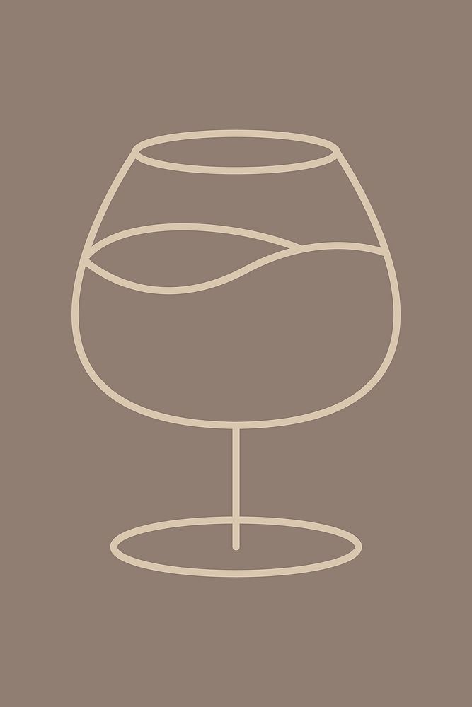 Minimal wine glass vector graphic line art style