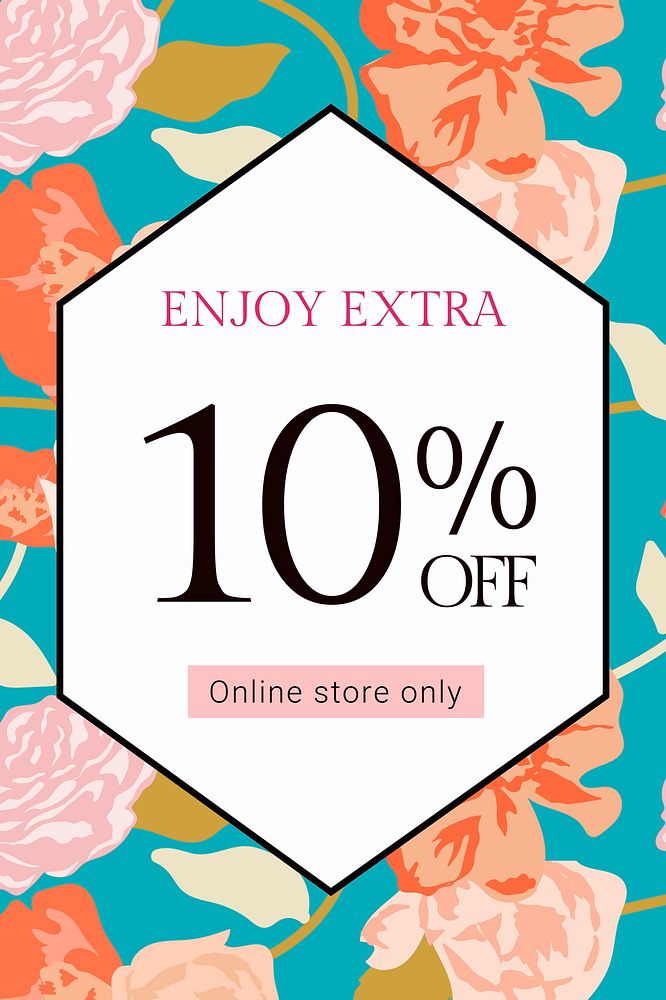 Spring floral SALE template vector with colorful roses fashion ad banner
