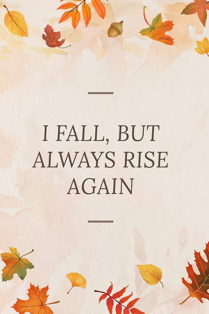 Fall season quote template vector for pinterest post