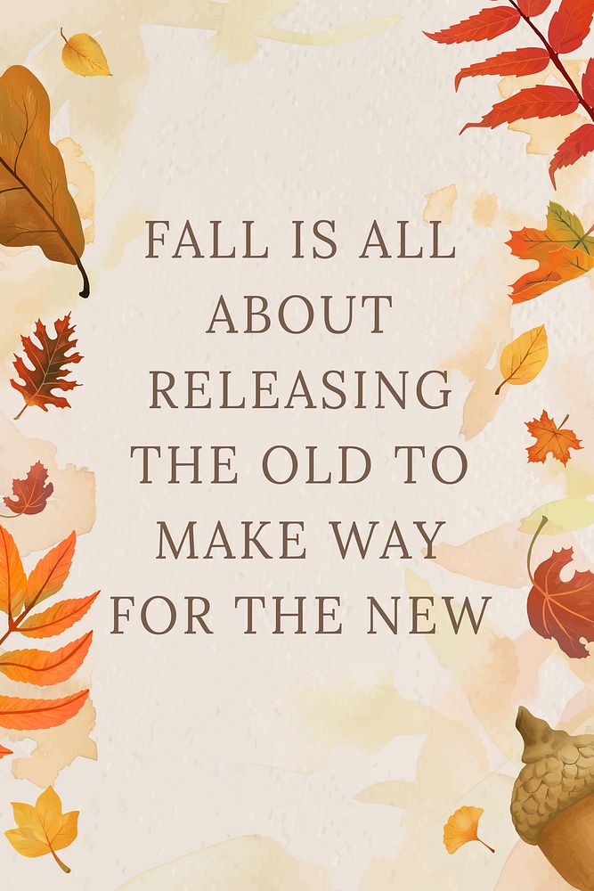 Fall season quote template vector for pinterest post