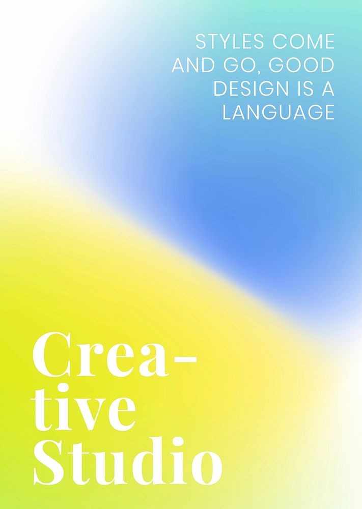 Aesthetic template vector blue and yellow gradient for poster