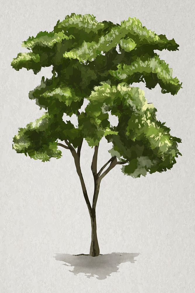 Tree element vector nature painting