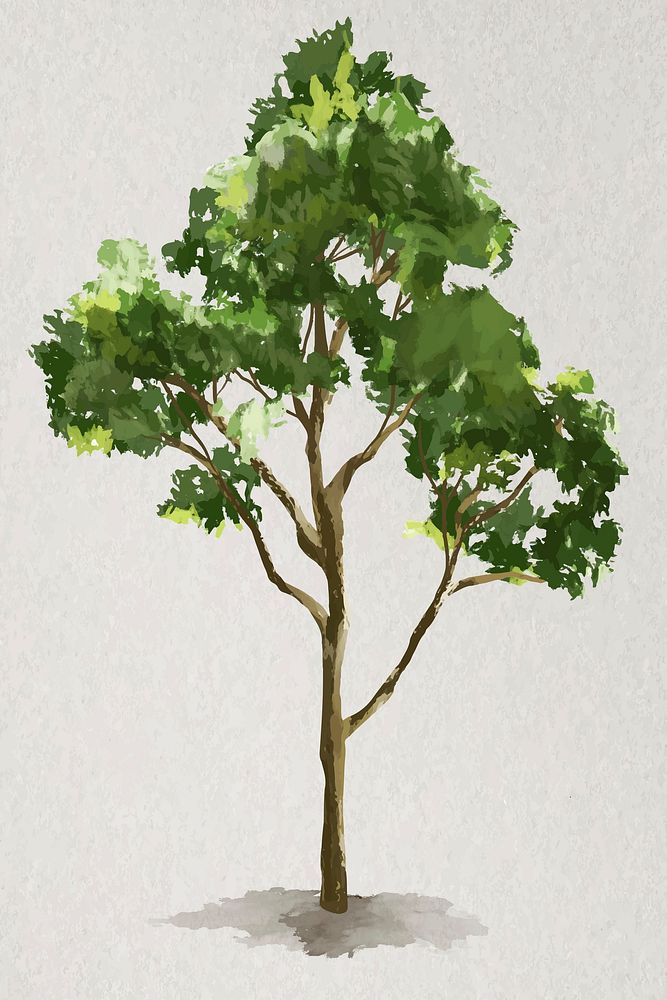 Tree element vector nature painting