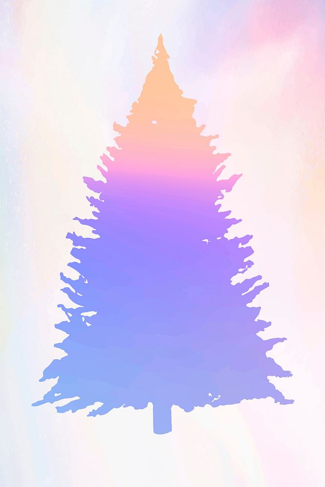 Colorful gradient tree element vector 