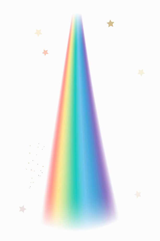 Rainbow light element vector in white background