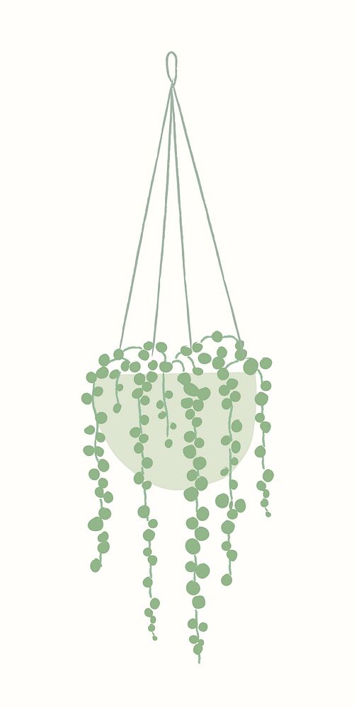 Hanging plant vector houseplant doodle