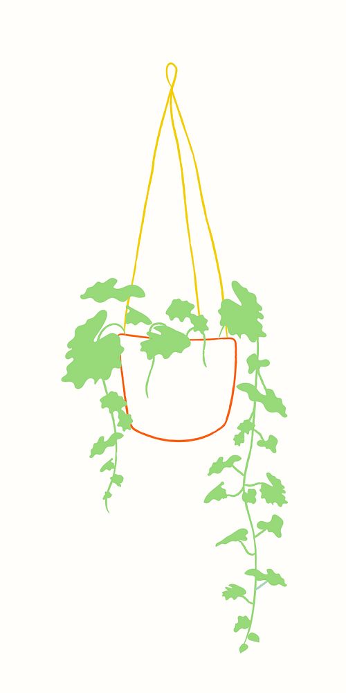 Hanging plant vector houseplant doodle
