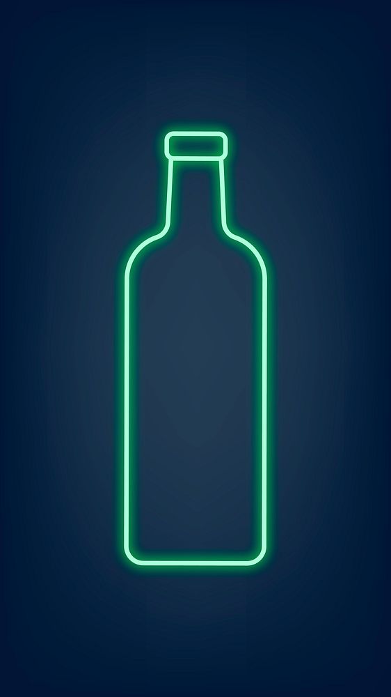 Neon sign vector bottle illustration