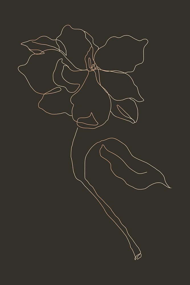 Flower tattoo monoline art design vector