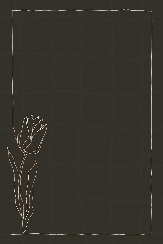 Brown flower frame background design vector