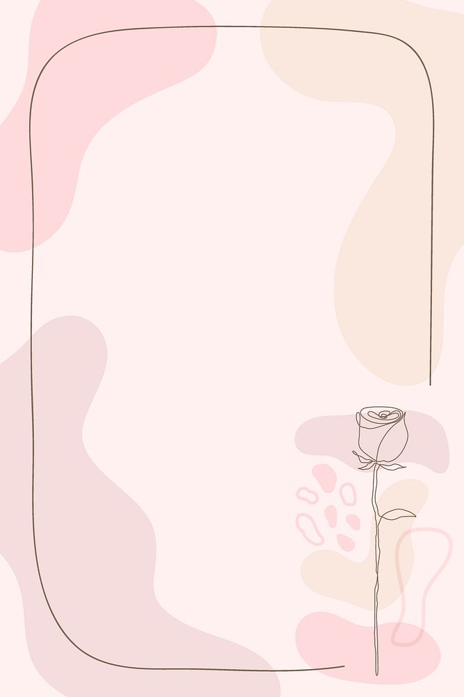 Pink flower frame background in feminine style vector 