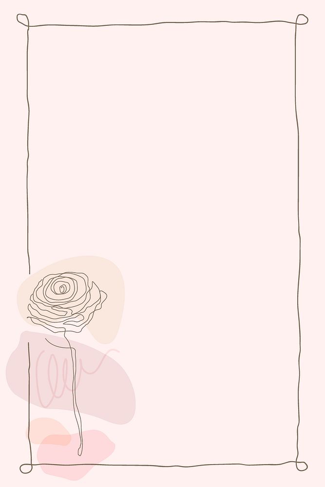 Pink flower frame background in feminine style vector 