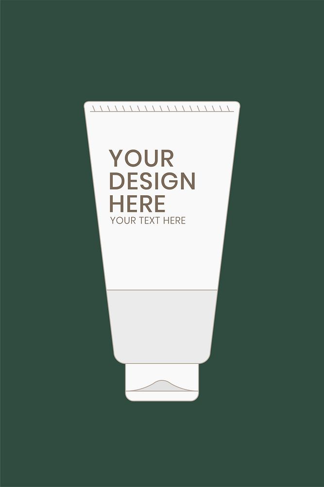Skincare tube mockup vector, beauty product packaging illustration