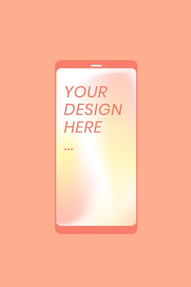 Android phone screen mockup vector, digital device illustration