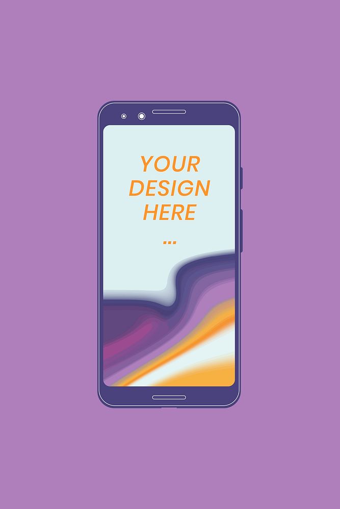 Android phone screen mockup vector, digital device illustration