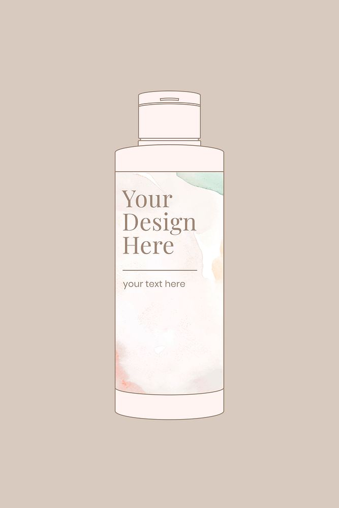 Cosmetic bottle mockup vector, beauty product packaging illustration