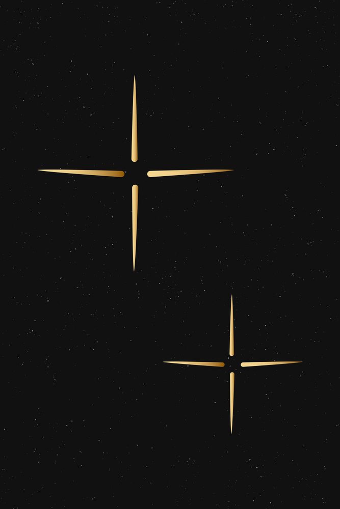 Shining star sticker, aesthetic galaxy clipart vector