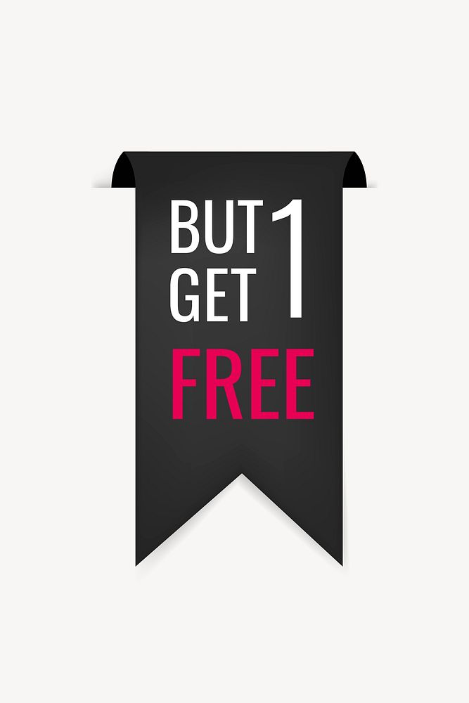 Shopping banner sticker, buy 1 get 1 free clipart vector