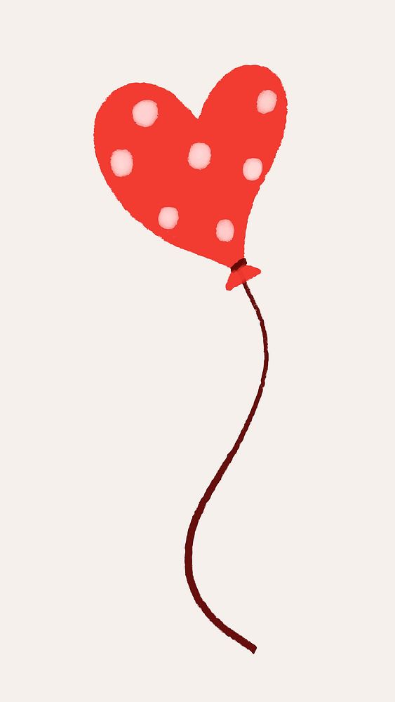 Party balloon sticker, red polka dot design vector