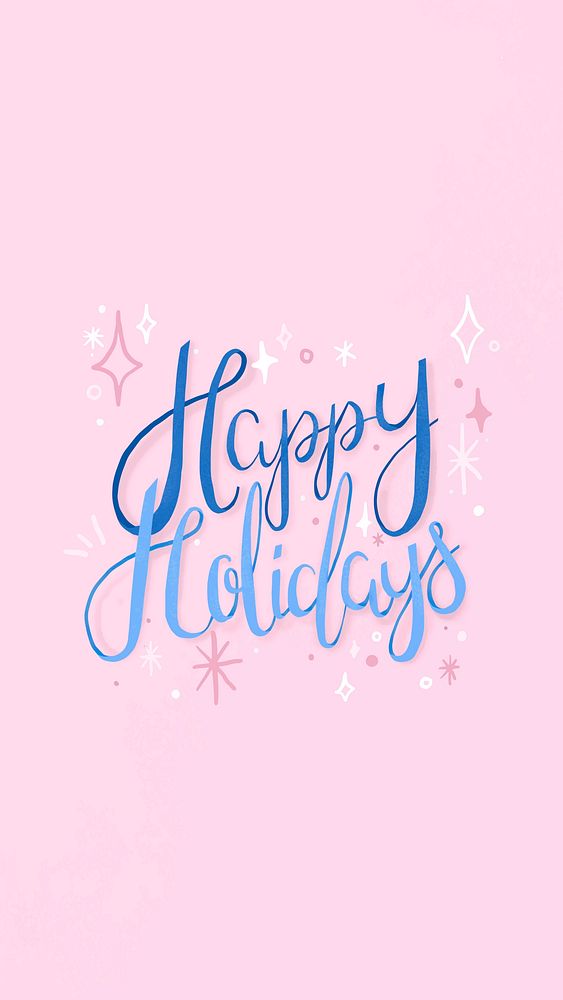 Happy Holidays mobile wallpaper, cute greetings typography