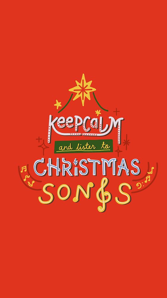Keep calm Christmas iPhone wallpaper, holiday greeting typography